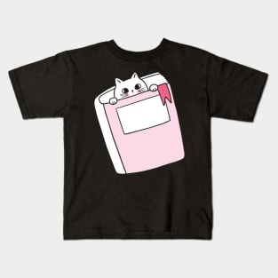 cat reading book Kids T-Shirt